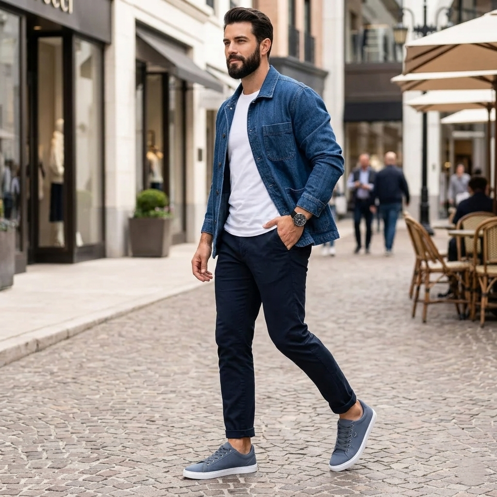KIT 3 EM 1 - Sapatênis Masculino Em Couro Premium + Relógio + Carteira